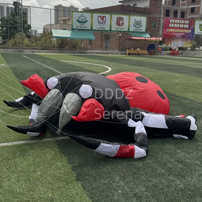 DDDZ 3,5m*4m Riesiger Spinnen-Lenkdrachen, Großer Aufblasbarer Landschaftsdrachen, Fliegende Spinne Outdoor-Flugspielzeug aus 40D Ripstop-Nylon OHNE LED Image