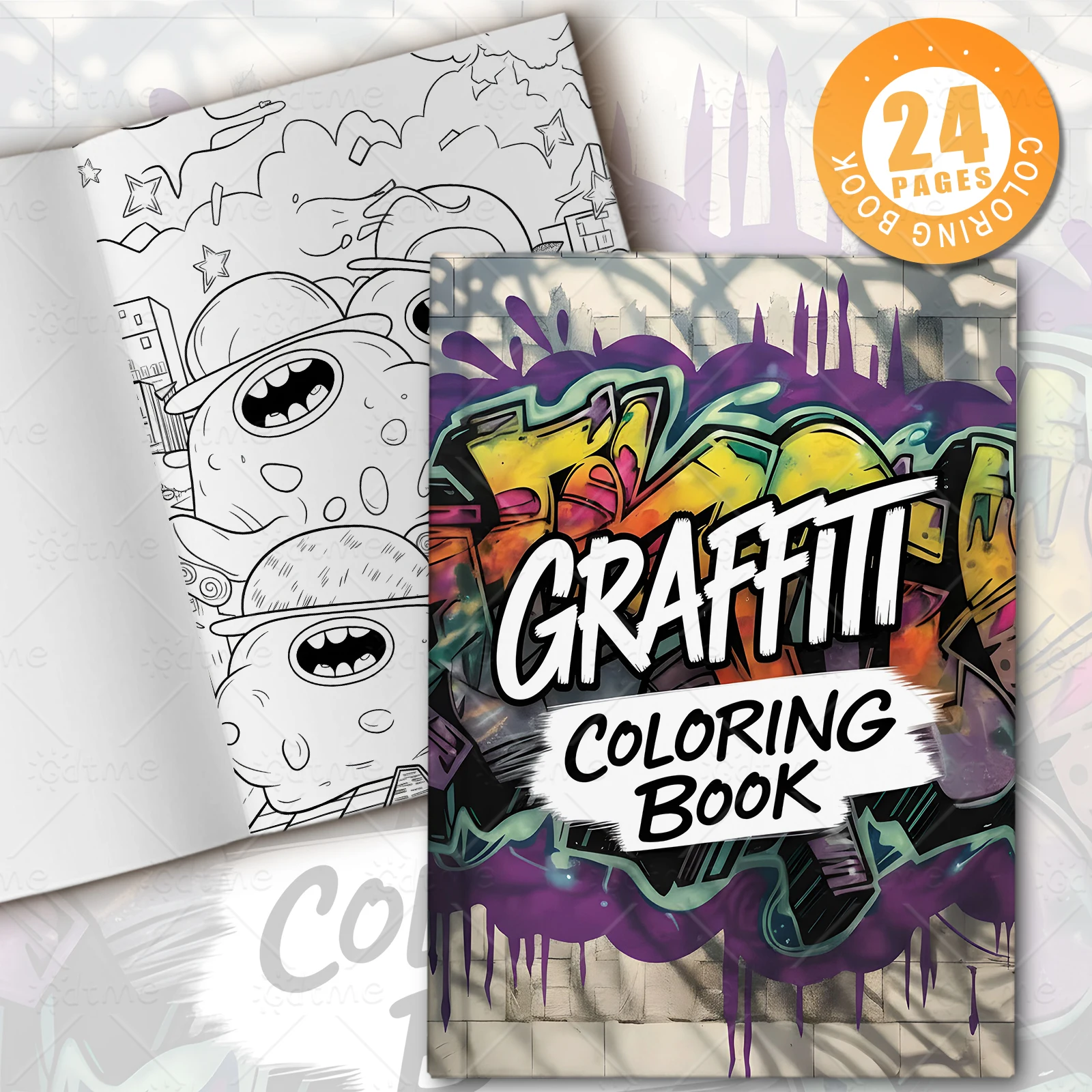 GRAFFIT Malbuch für Erwachsene mit Cartoon-Motiv, kräftigen, einfachen Mustern für Entspannung, Kinder, DIY-Mal- und Zeichenbücher Image