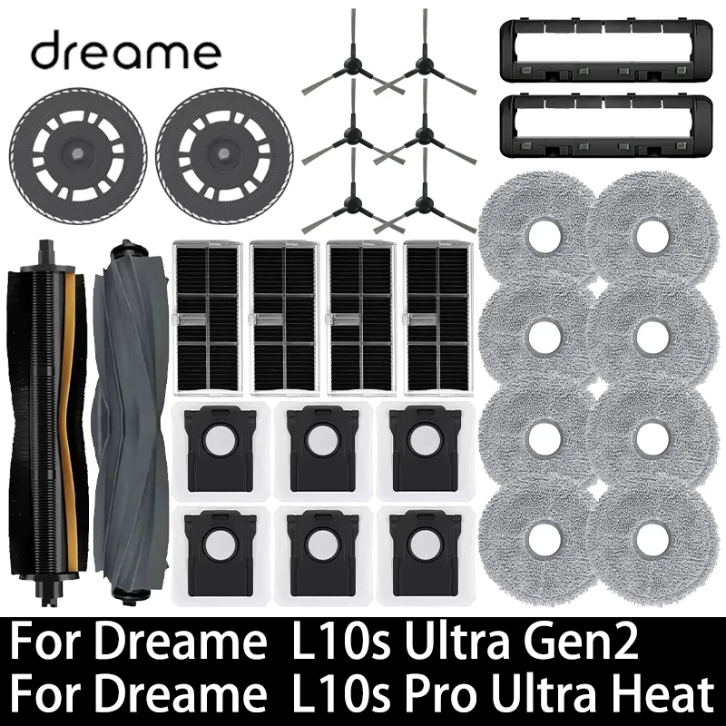 Für Dreame L10s Ultra Gen2 / L10s Pro Ultra Heat Staubsauger Ersatzzubehör Hauptbürste Seitenbürste HEPA-Filter Wischmopp Staubbeutel Image