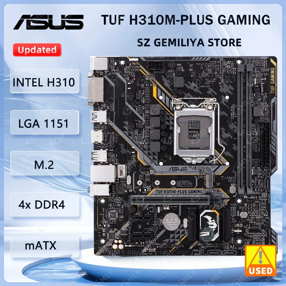 ASUS TUF H310M-PLUS GAMING Motherboard Intel H310 Sockel 1151M.2 DDR4 32 GB unterstützt Core i3-8300 Core i5-8500 Core i5-9400 CPU Image