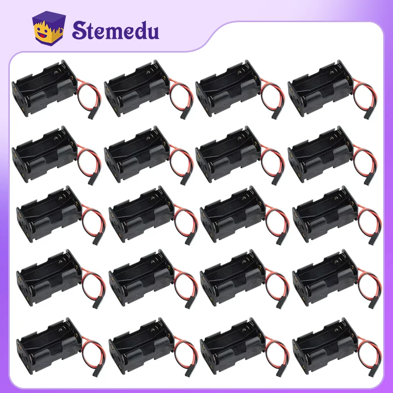 1/2/4/6/10 PCS 4-Zellen AA Batterie Halter Kunststoff Lagerung Box Fall JR Stecker Empfänger Batterie Pack Dual Schichten Draht Blei für RC Image