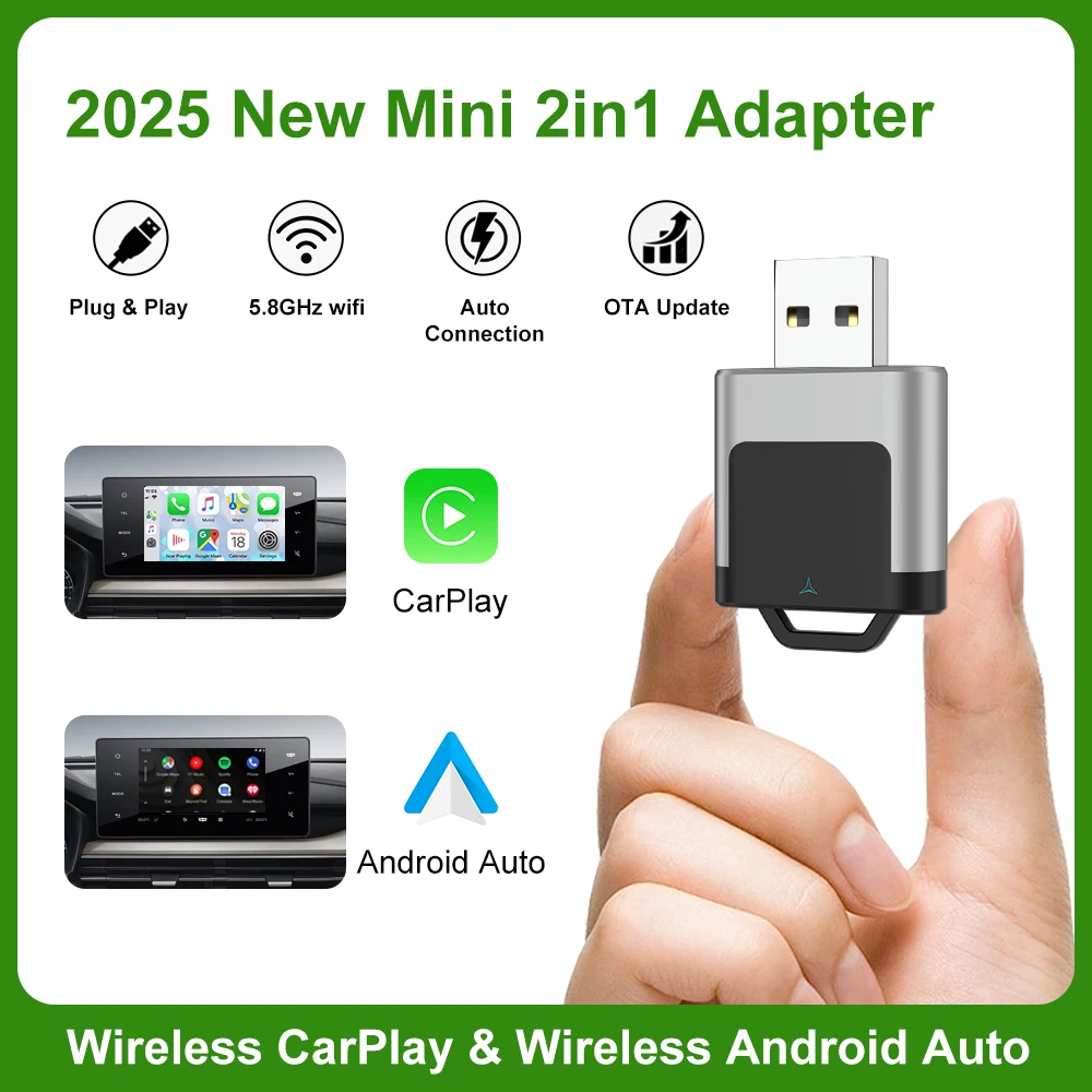 2026 FLIXIVI CarPlay Android Auto Wireless Adapter 2-in-1 Smart Mini Box Plug-and-Play WLAN Schnellverbindung Universal für Nissan Image