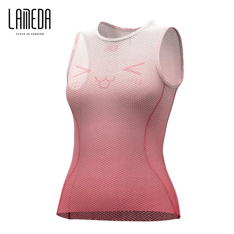 LAMEDA Damen Radsport-Basisschicht, ärmellos, schnell trocknend, Fahrrad-Unterhemd, Netzstoff für Damen, Radsport-Top, Jersey, Fahrrad-Basisschichtwesten Image