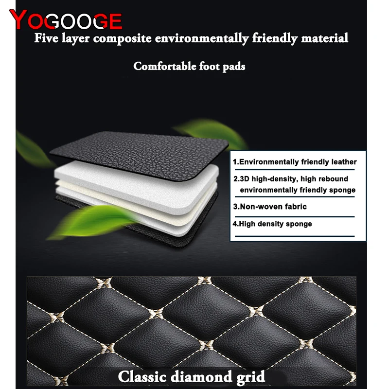 YOGOOGE Maßgefertigte Auto-Fußmatten 3-reihig Image