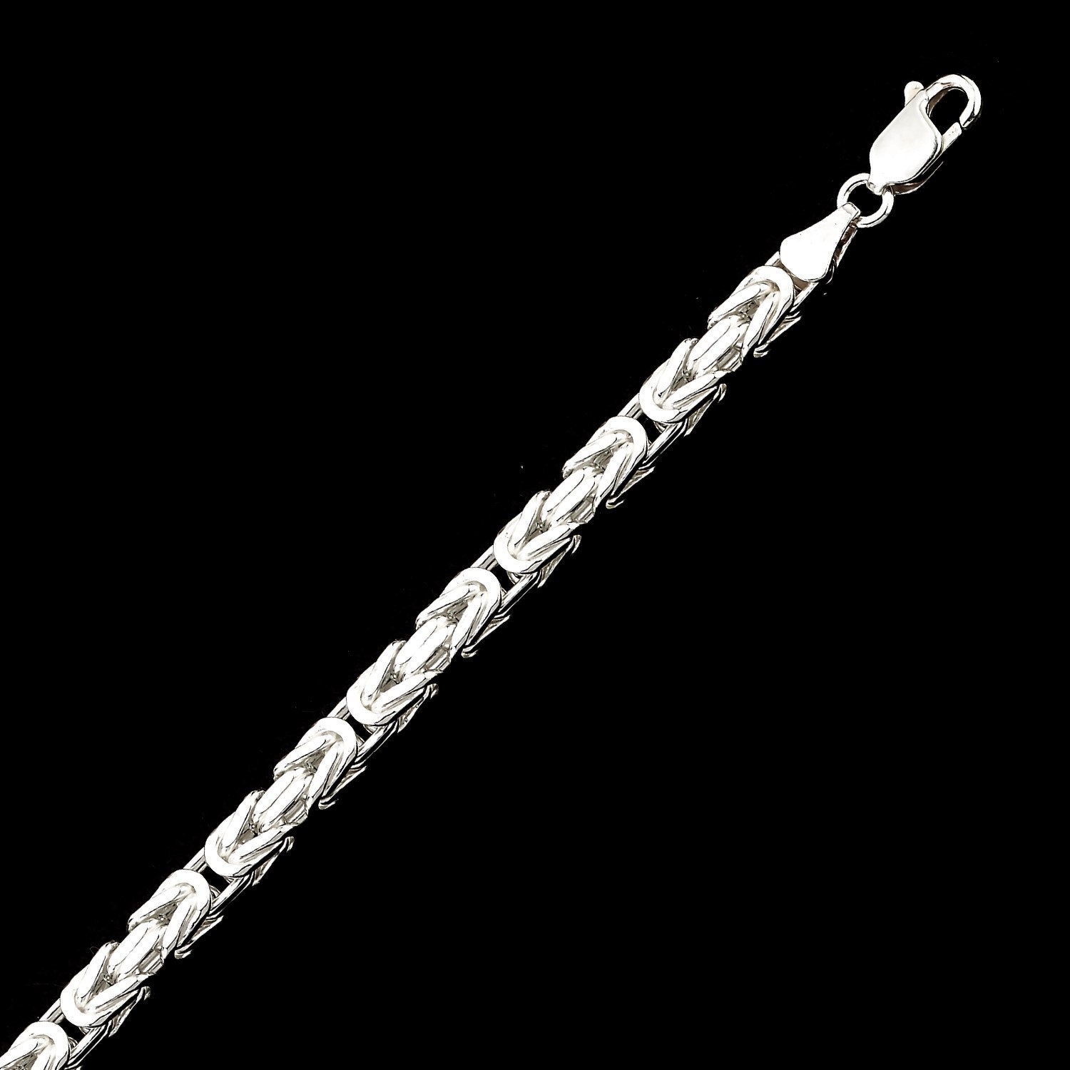 Collana a catena bizantina, catena del re, collana a catena da uomo, collana a catena da donna, argento sterling 925, collana a catena, catena in arge