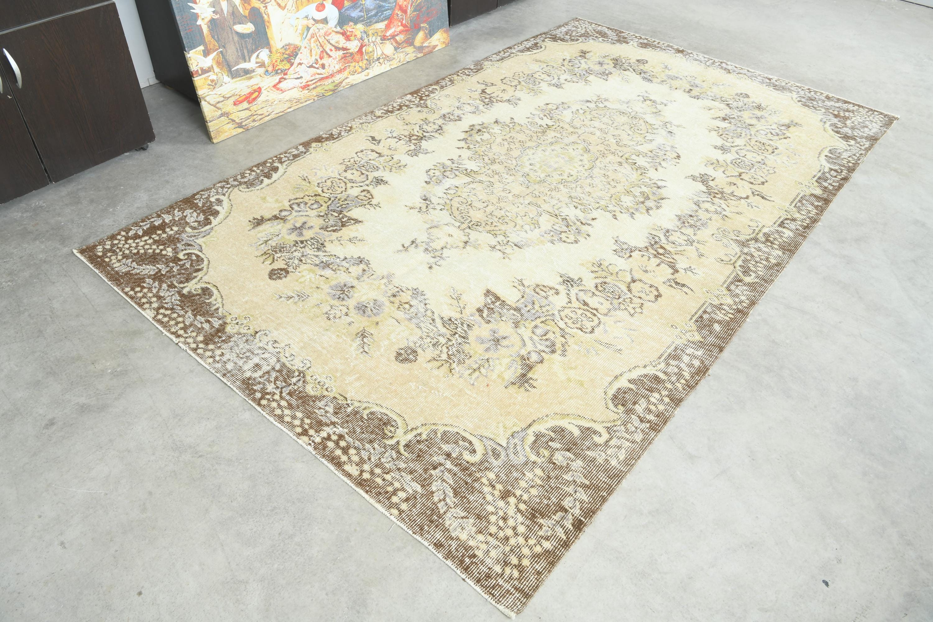 Tappeto turco 5x9, tappeto vintage, tappeto di lana fatto a mano, tappeto Oushak 5x9, tappeto vintage, tappeto 5x9, tappeto turco, tappeto sobrio 5x9,