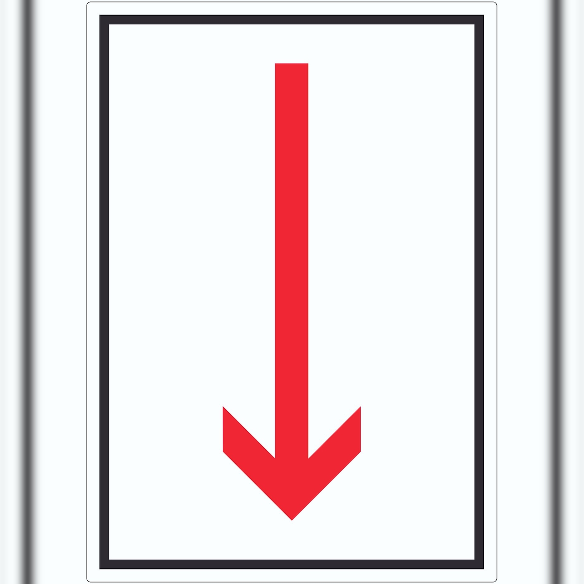 HB-Druck Richtungspfeil runter Aufkleber hochkant rot weiss schwarz Pfeil A8 (52x74mm) Image