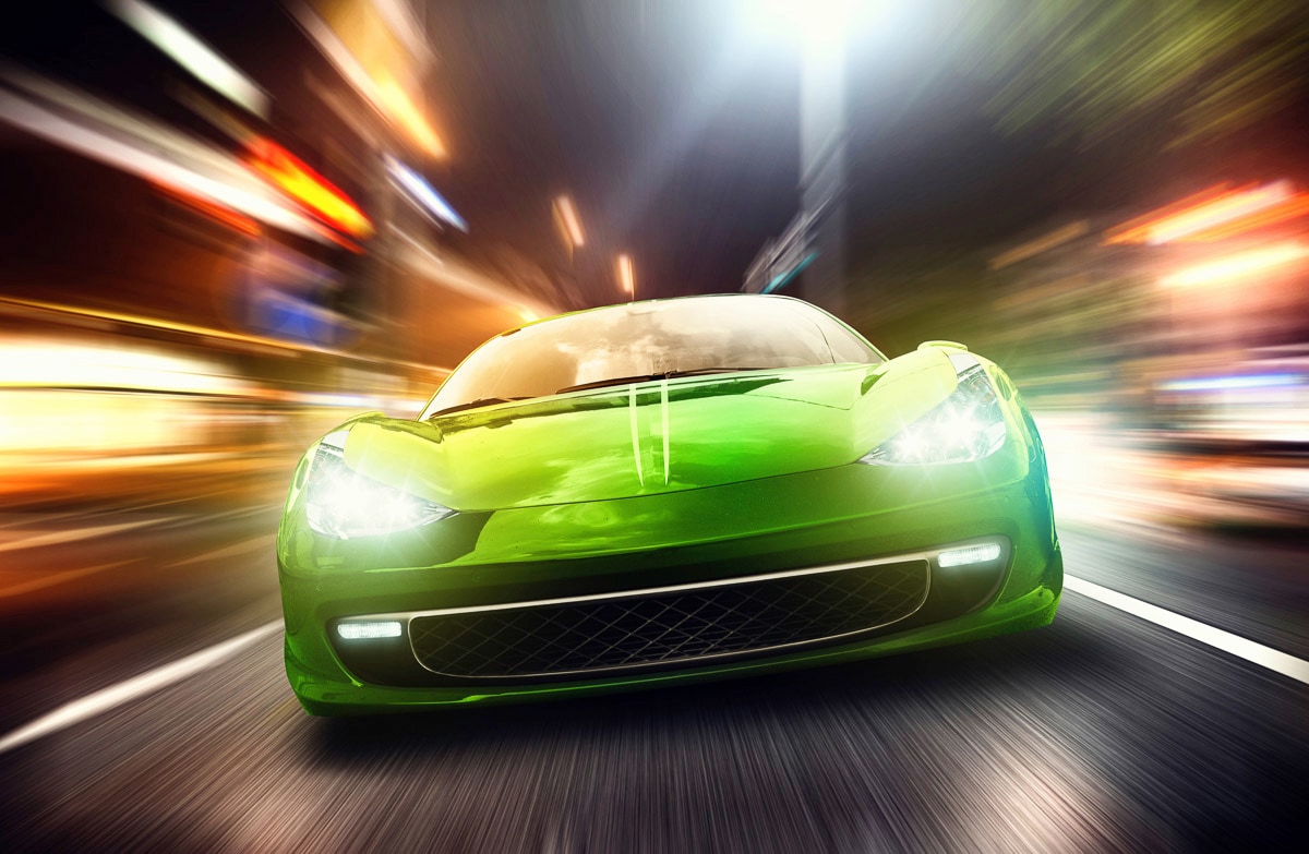 Fototapete PAPERMOON "Rennauto", bunt, B:4,5m L:2,8m, Vlies, Tapeten Image