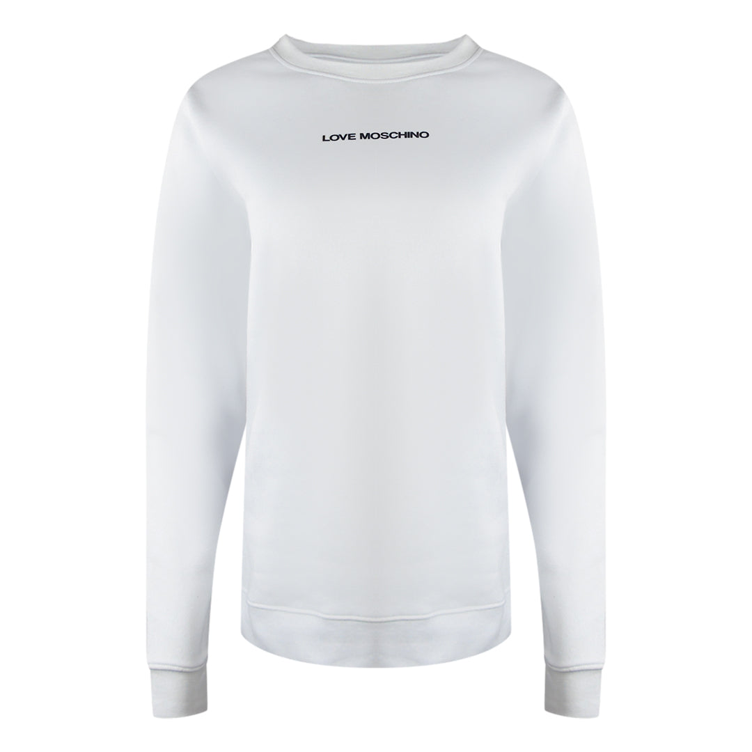 Love Moschino Sweatshirt Mit Kleinem Logo, Weiß