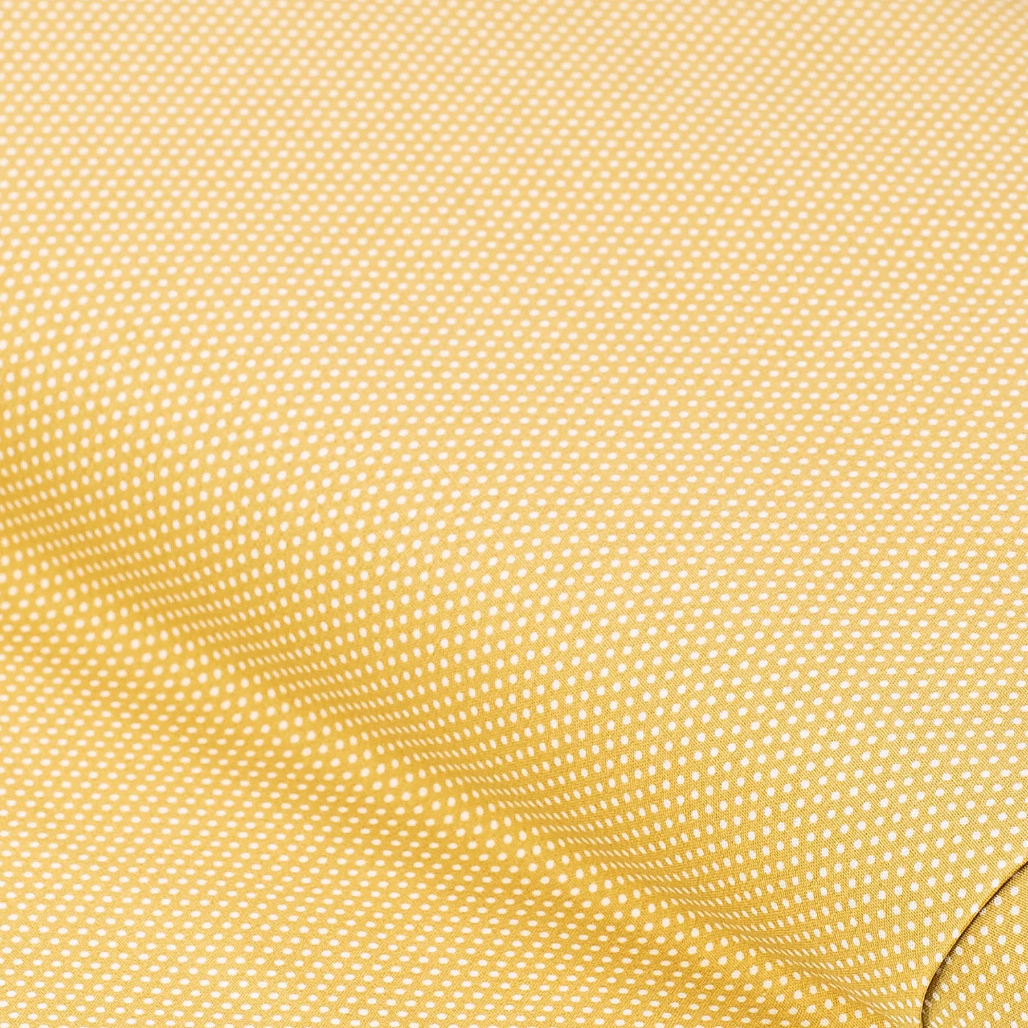 Tissu coton "pois", ocre/blanc