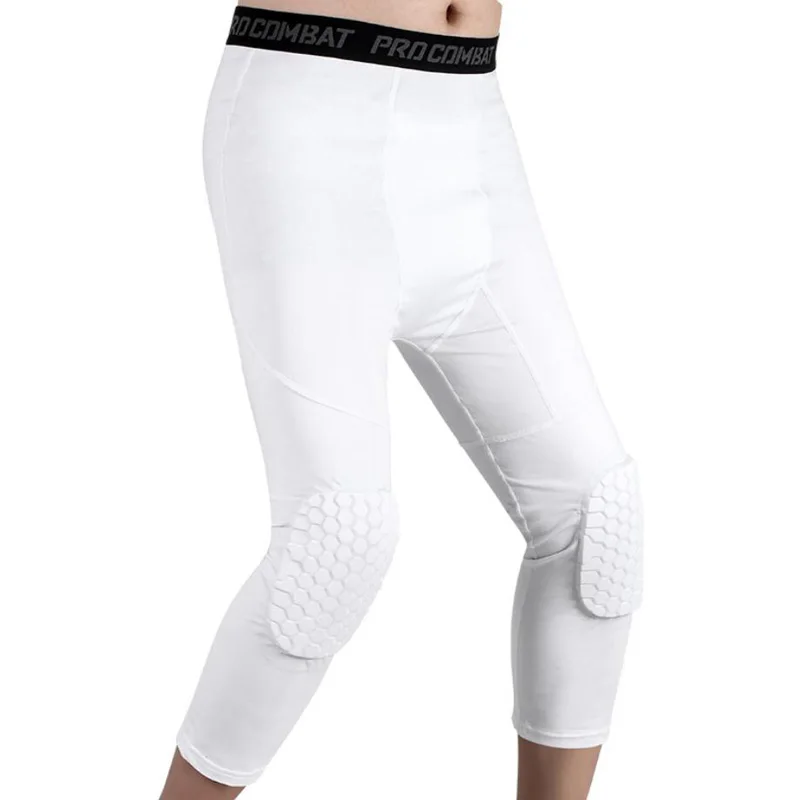 Leggings de sport anti-collision pour la course à pied, pantalon de protection des genoux pour l'entraînement, le basket-ball, la salle de sport, le fitness, le ski, le patinage, la sécurité, 3/4 3XL