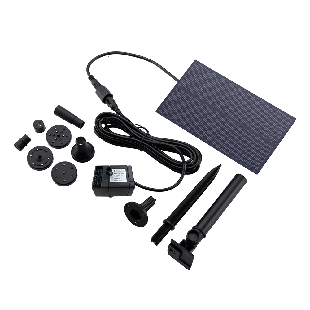 5W 5V Aquariumpumpe Gartendekoration mit Pfahl Solarpanel Wasserpumpe Bewässerungssystem Energiesparend 180L/h Sets für Fischbecken Image