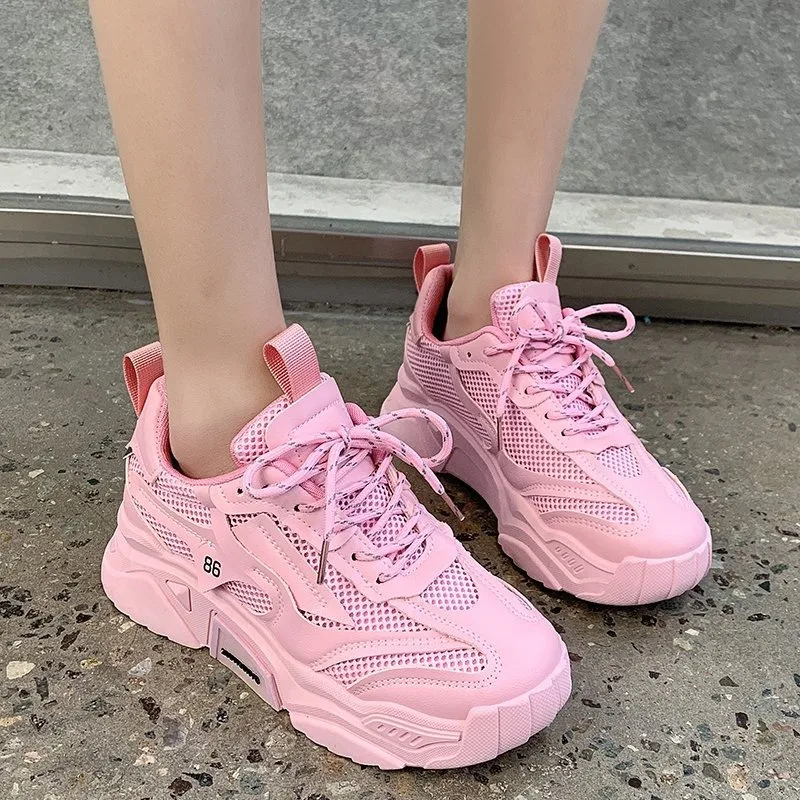 Neue Damen-Freizeitschuhe, leichte, atmungsaktive Plateauschuhe, bequeme, verschleißfeste Turnschuhe, Designer-Damenschuhe 2025, Image