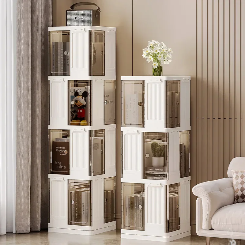Haushalt Waren Haushalt Dreh Bücherregal SimpleBedroom Wohnzimmer Multi-schicht Boden Rack Schrank Multi-funktionale Rack