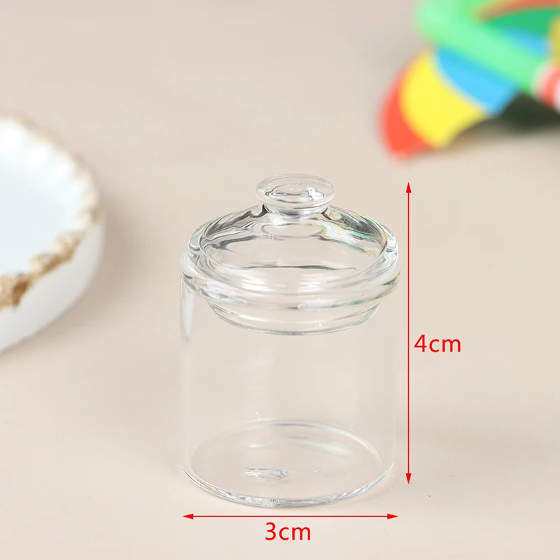 Mini-Süßigkeitenglas aus Glas mit hohem Borosilikatgehalt, zum Spielen von Puppenhauszubehör, kleine Gläser aus klarem Glas für die Aufbewahrung in der Küche