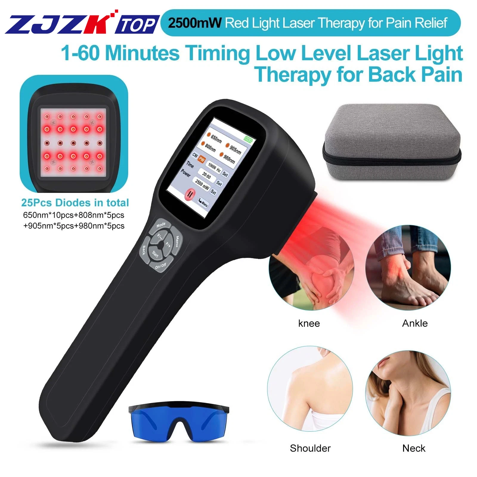 2500mW Klasse IV Kaltlasertherapie 808nm 980nm Hochleistungs-Niederenergielasertherapie für Nervenschäden Arm Körper Gelenkschmerzen Linderung Image