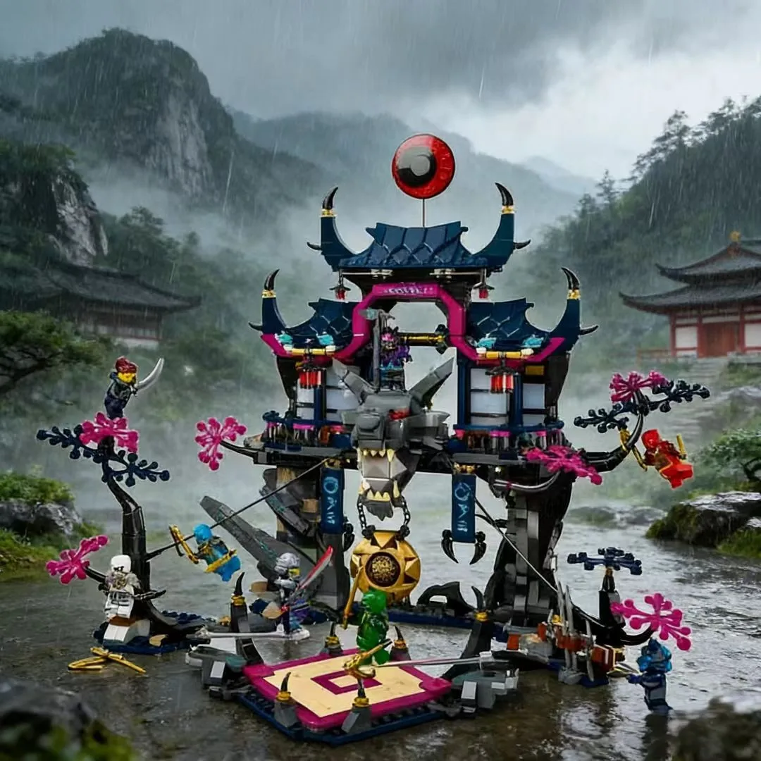 2026 National Style Black Magic Workshop Bausatz Wolf Soul War Gate Dragon Hall Modell MOC Sammlerstück Dekoration Image