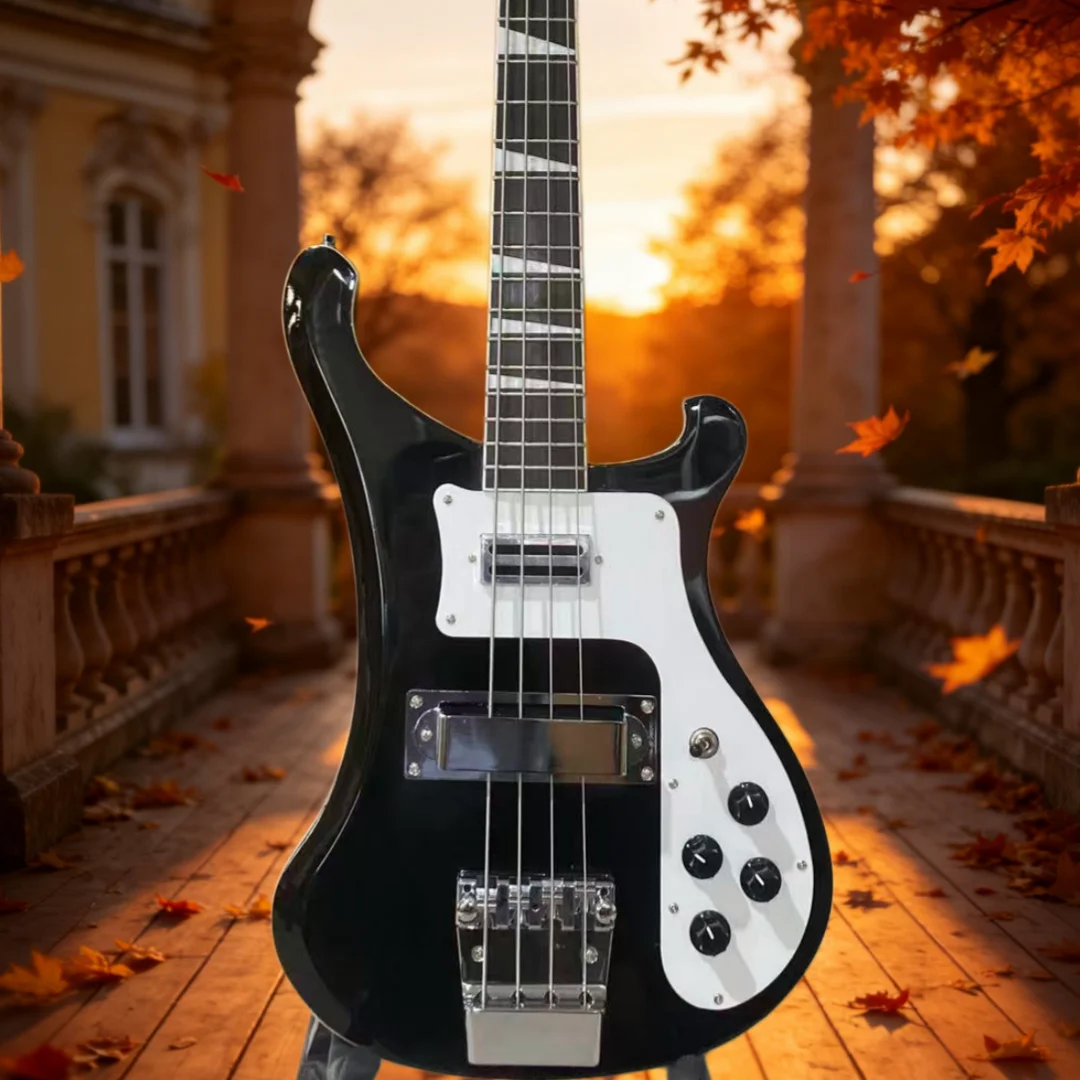 German Warehouse Schwarze Gitarre mit vier Saiten und fester Brücke, geeignet für Anfänger und fortgeschrittene Lernenden Image