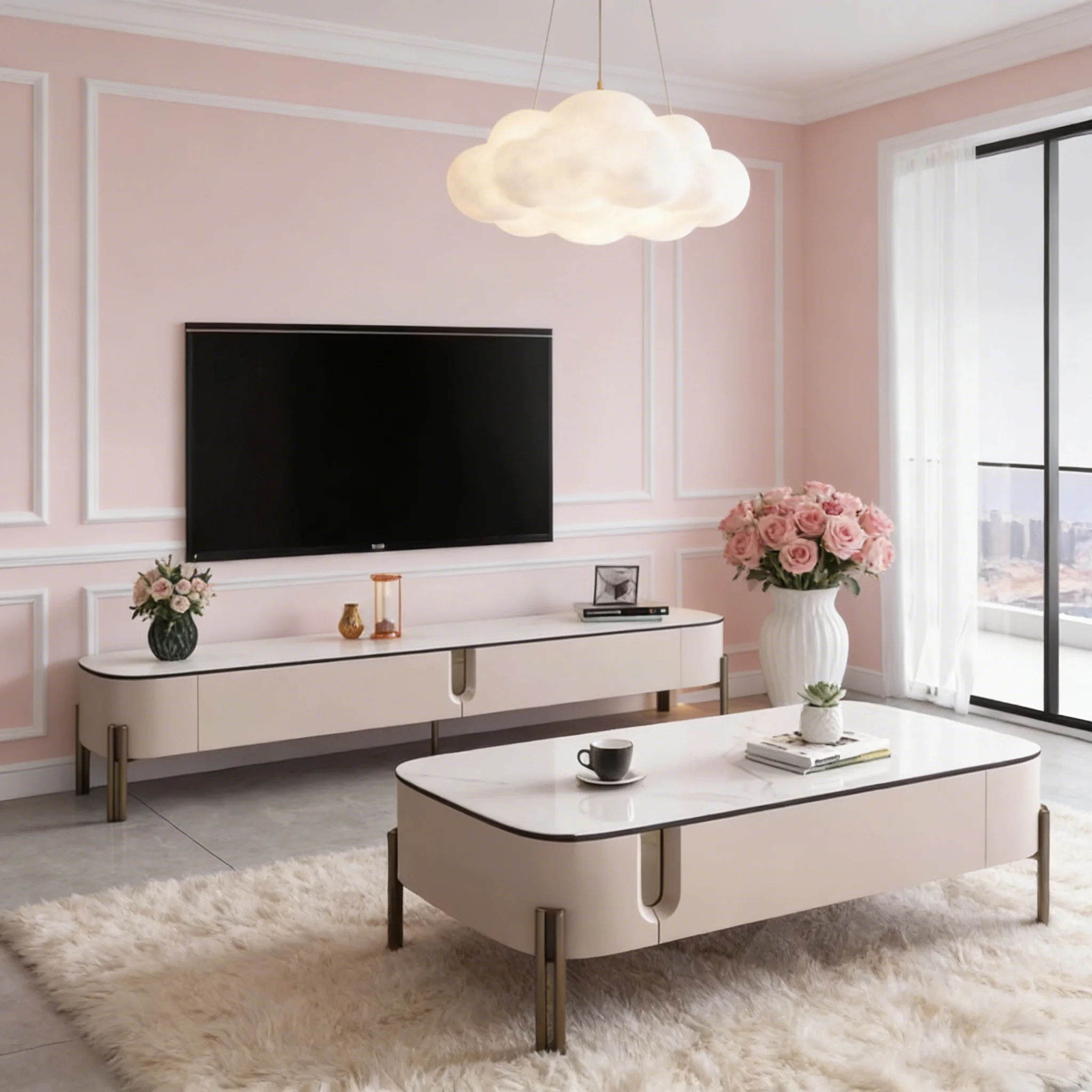 Minimalistischer Kompakter Couchtisch für Zuhause Moderner Wohnzimmer-Beistelltisch mit Versteckter Doppelschublade Weiße Couchtische