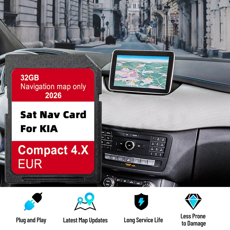 Navigations-GEN4-Karten Europa UK 2026 für KIA Compact 4.X 32GB Soul Sorento Optima Auto SD-Speicherkarte 32GB Sat Navi Image