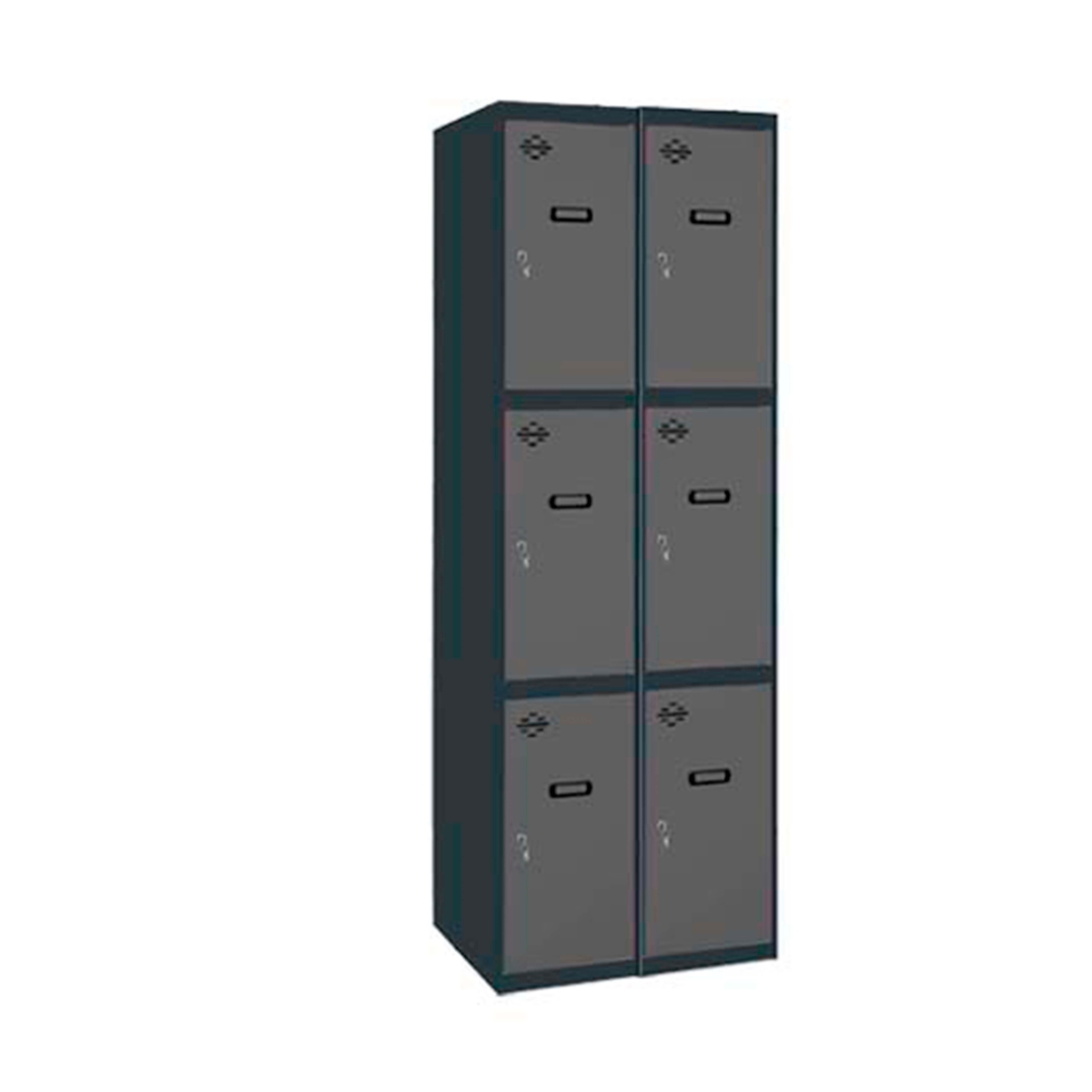 SimonRack Spind Schrank, Metallschrank, Schließfachschrank, Schloss, 2 Abteile, 1800x600x500 mm - Simonlocker