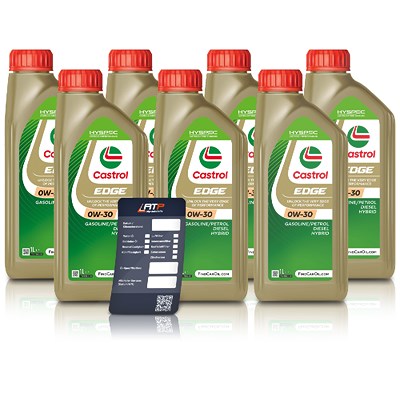 Castrol 7x 1 L EDGE 0W-30 + Ölwechsel-Anhänger [Hersteller-Nr. 15F63B] Image