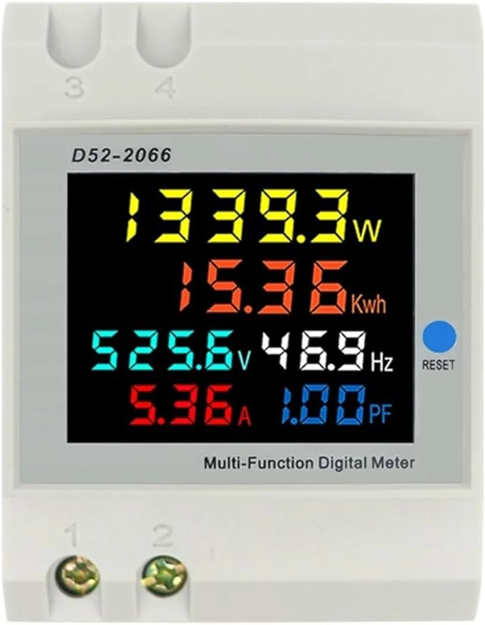 Einphasen-Energiezähler, DIN-Schiene, Stromverbrauch, Monitor, AC 40–300 V, 100 A, Voltmeter, Amperemeter, Watt, Kwh, Frequenzleistungsmesser Image