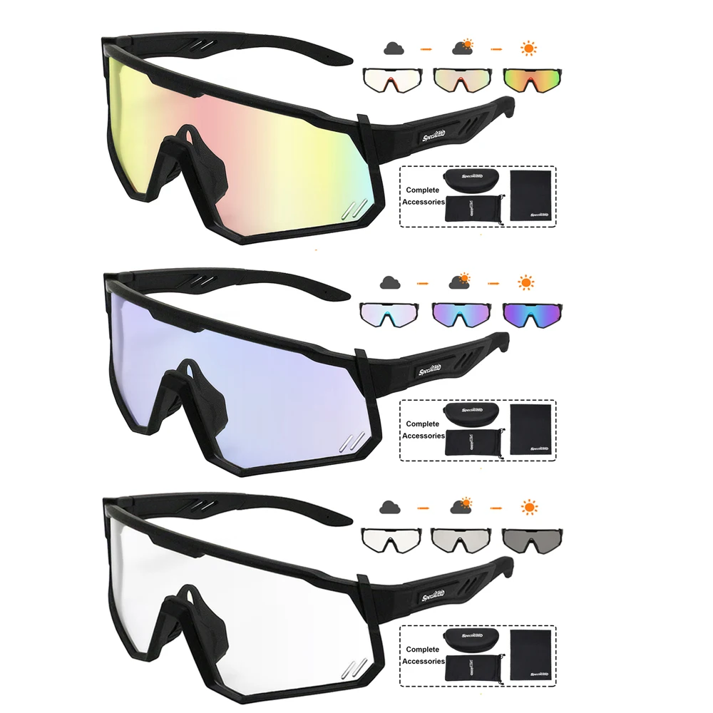 3Pcs Photochrome Klar Anti-Splash Arbeit Schutzbrille Augenschutz Labor Wind Staub Proof Brille Outdoor Radfahren Mit Box Image