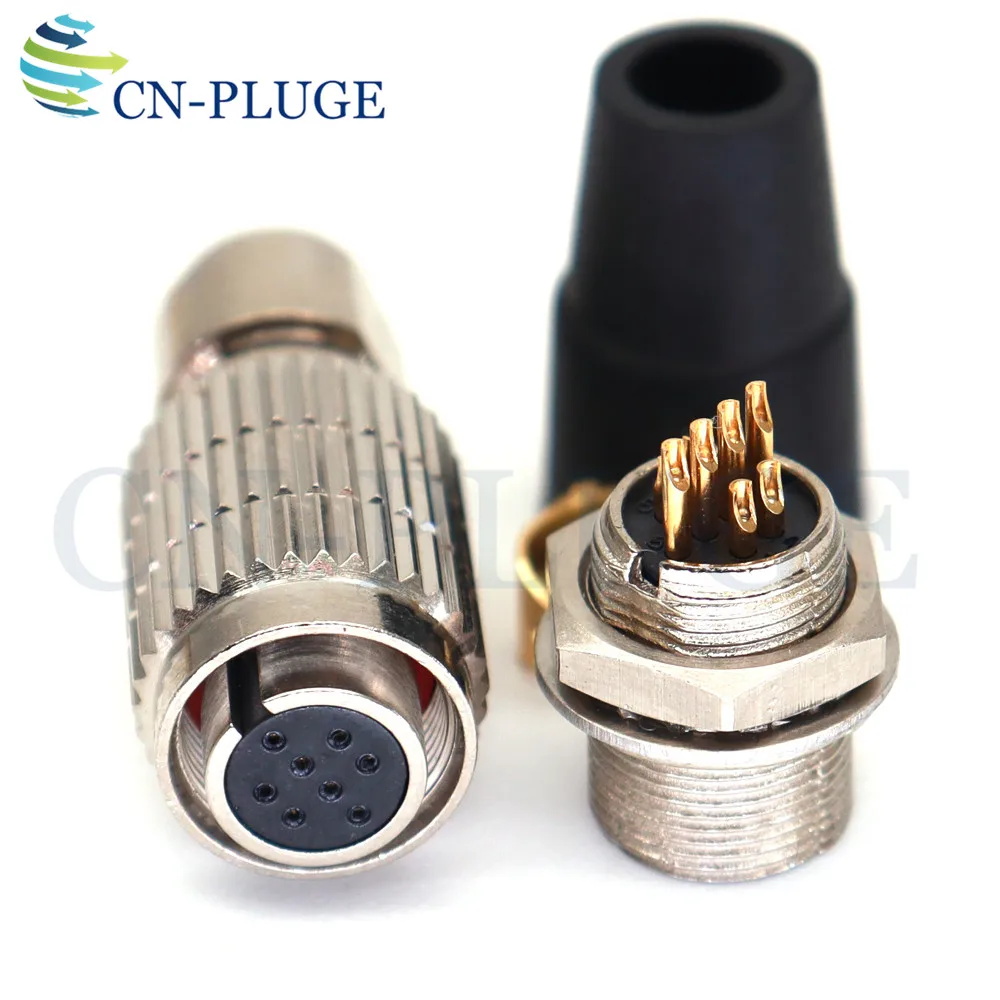 HR25-7TP-8S/HR25-7TR-8P Steckverbinder mit Gewinde, 8-poliger Industriekamera-Anschluss, männliche und weibliche Steckdosen Image