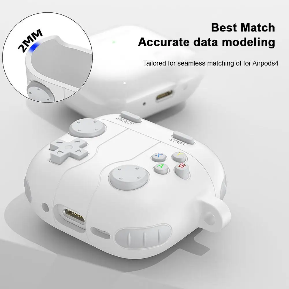 Für Apple Airpods 4 Fall 3D Gamepad Kopfhörer Fall Mit Schlüsselbund 2024 Neue Weiche Silikon Abdeckung Für Air Pods 4 Image