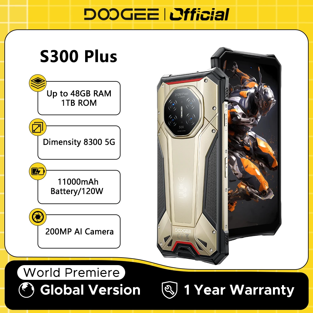 DOOGEE S300 Plus 5G Outdoor-Smartphone Dimensity 8300 12GB 1TB 11000mAh 120W 6,78'' Bildschirm 200MP Kamera Android 16 Smartphone NFC Image