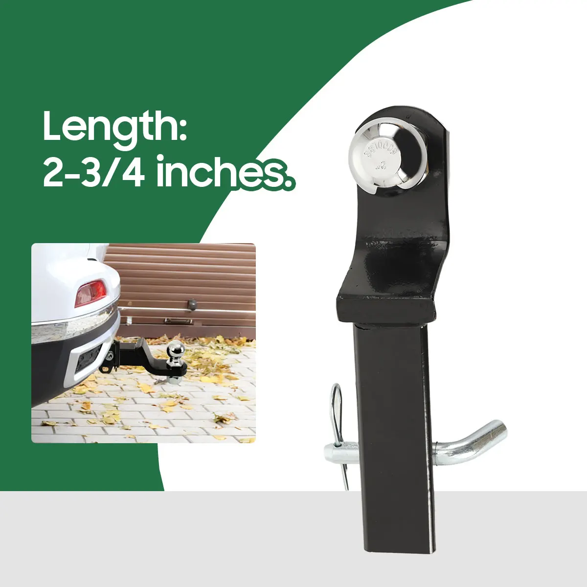 2 Zoll/50 mm Anhängerkupplungskugelhalterung, schwarz lackiert, Anhängerkupplung aus Stahl zum Abschleppen, Anhängerkupplung für Wohnwagen, LKW-Zubehör Image