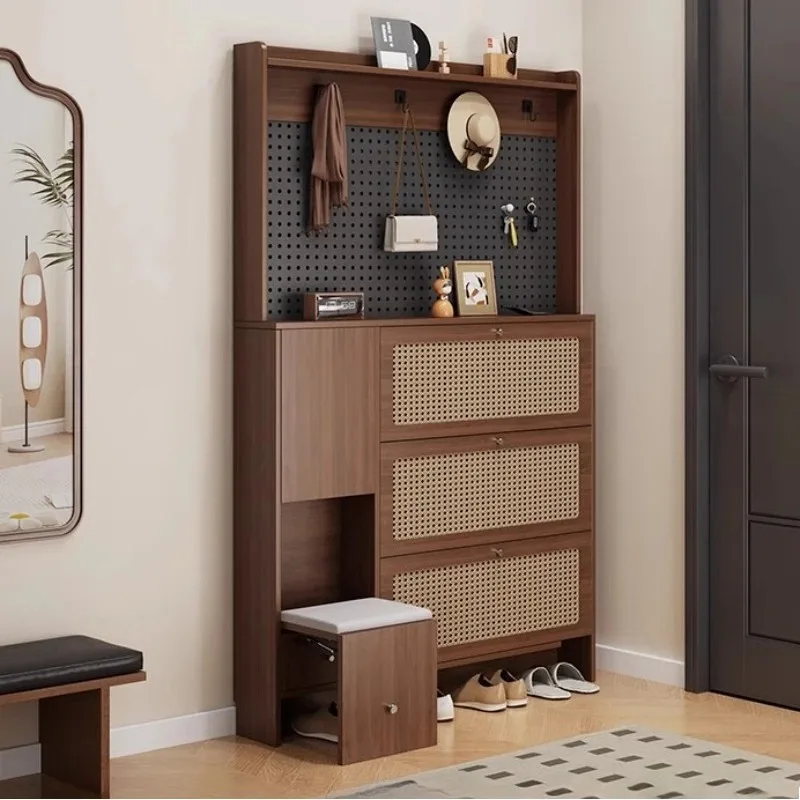 Kreative Schwarz Schuhe Rack Integrierte Lagerung Schubladen Hocker Günstige Schuhe Rack Wohnzimmer Familie Muebles Chinesischen Stil Möbel