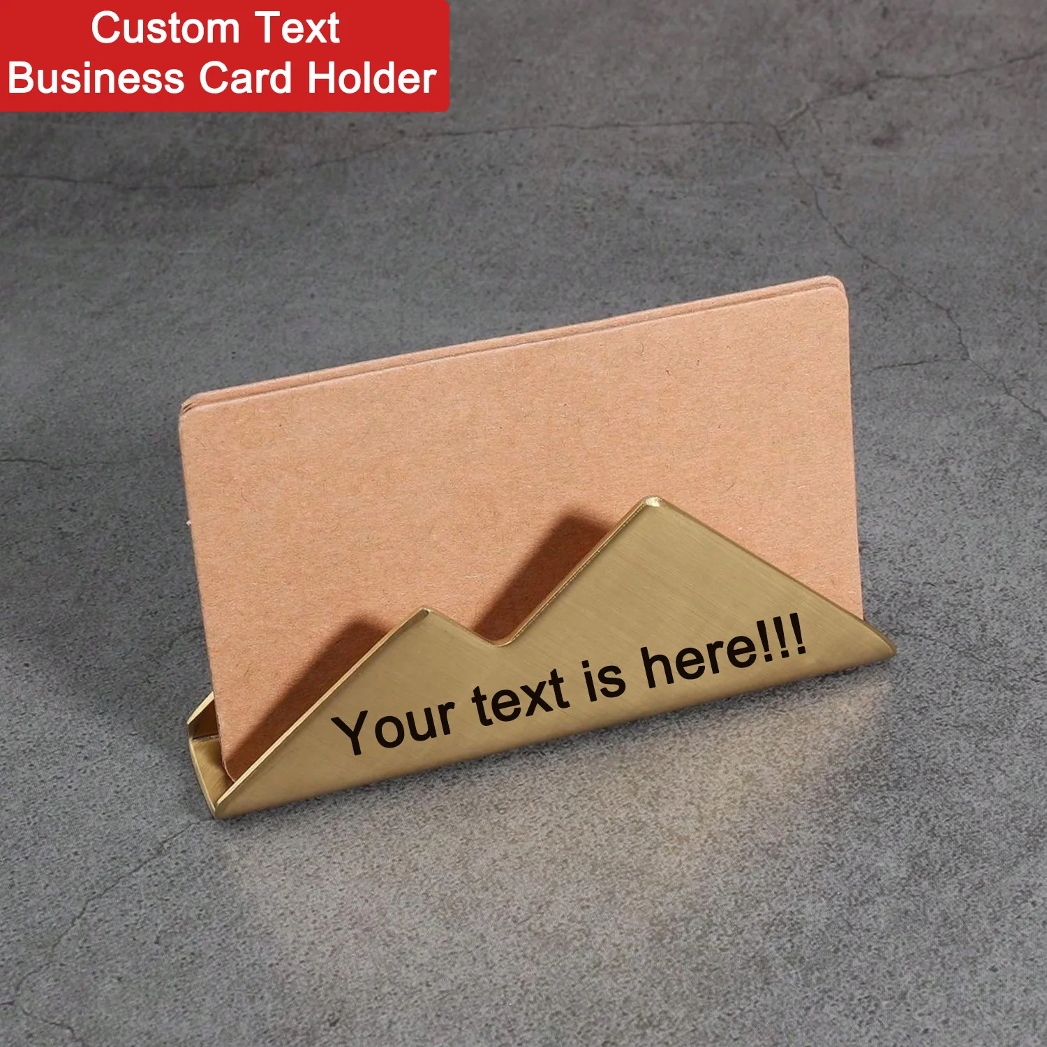 Personalisierter Visitenkartenhalter mit Individuellem Text Gravierte Metall-Aufbewahrungsbox Individueller Visitenkartenständer Image