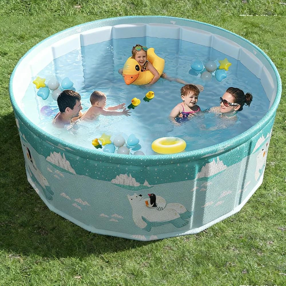 Schwimmbecken für die ganze Familie, Kinder, Erwachsene, Kinderbecken mit Rahmen, große Pools für Zuhause, Garten, 1, 2, 3, 4, 5, 6, 7, 8 Personen Image