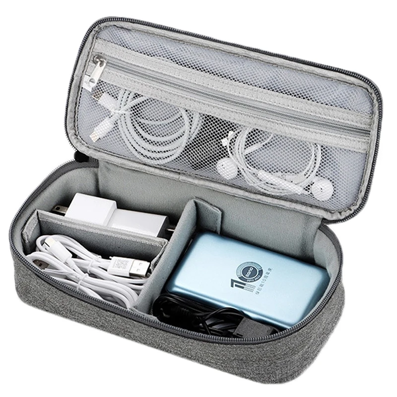 【F】Elektronische digitale USB-Tasche, tragbare Kabel-Reise-Aufbewahrungstasche, Zubehör-Aufbewahrungstasche für Kabel, Ladegeräte, Festplatten Image