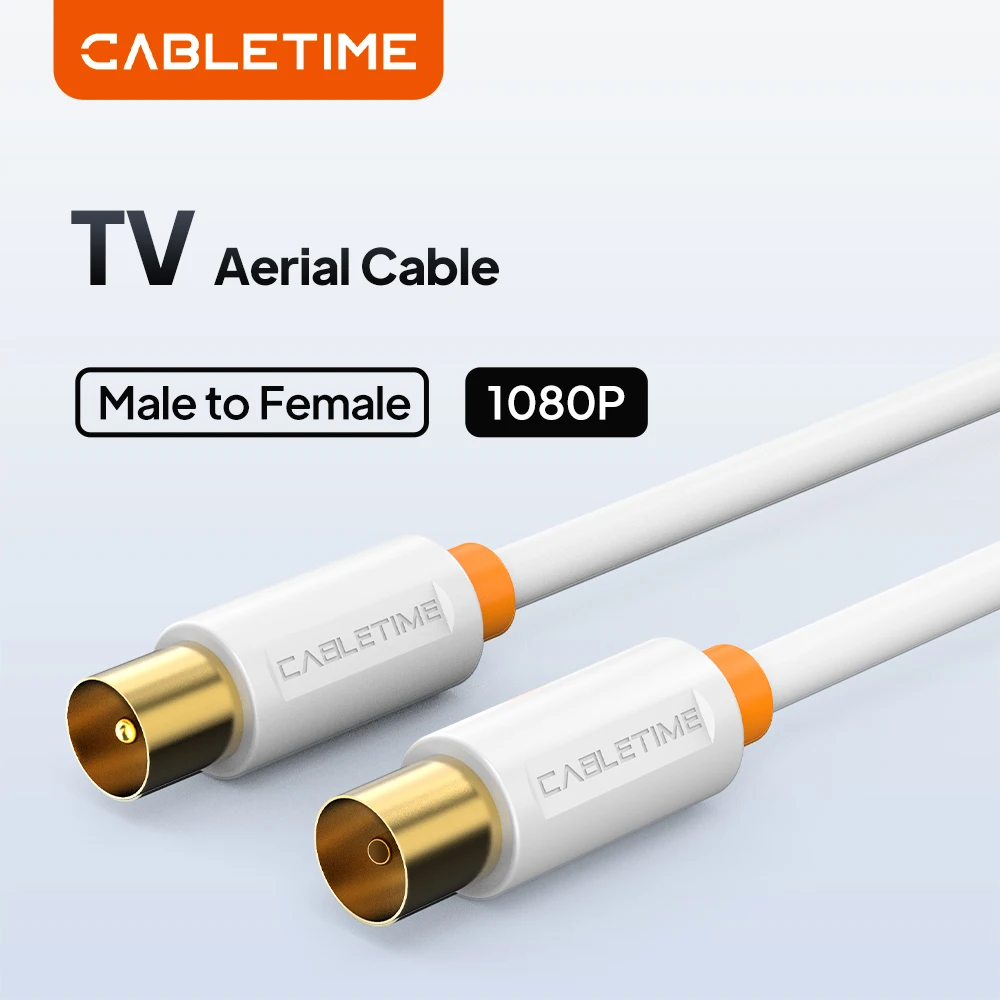 CABLETIME TV-Kabel M/F 3C2V Videokabel für hochauflösenden Fernseher HD Hochwertige Antenne TV STB Digital TV Line C268