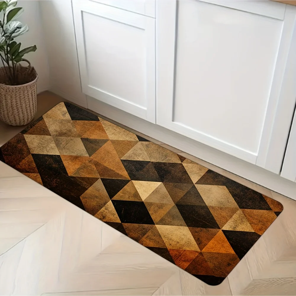Geometrischer Dreieck-Vintage-Teppich, Heimdekoration, langer Flur, Küche, Boho-Muster, Bodenbelag im Holzstil, Innenbereich-Teppiche für Schlafzimmer