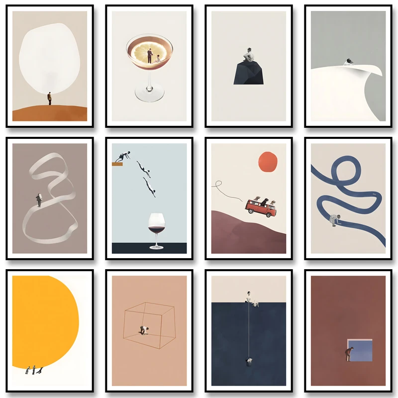 Abstraktes klassisches Vintage-Poster „You and Me Alone“, Druck auf Leinwand, Gemälde, Retro-Wandkunst, Bild für Wohnzimmer, Heimdekoration