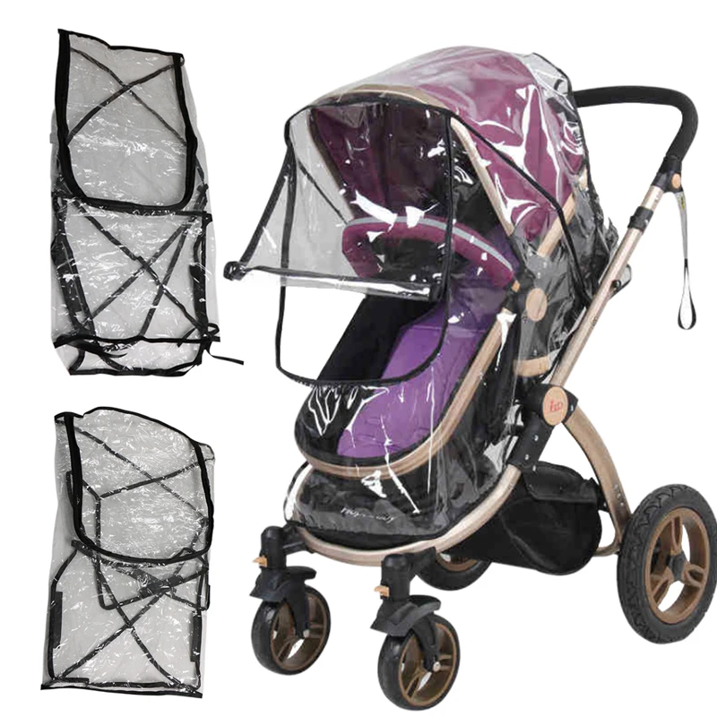 Transparente Kinderwagen Regenmantel Abdeckung Trolley Regenschirm Auto Regenschutz Kinderwagen Windschutz scheibe Kinderwagen Zubehör