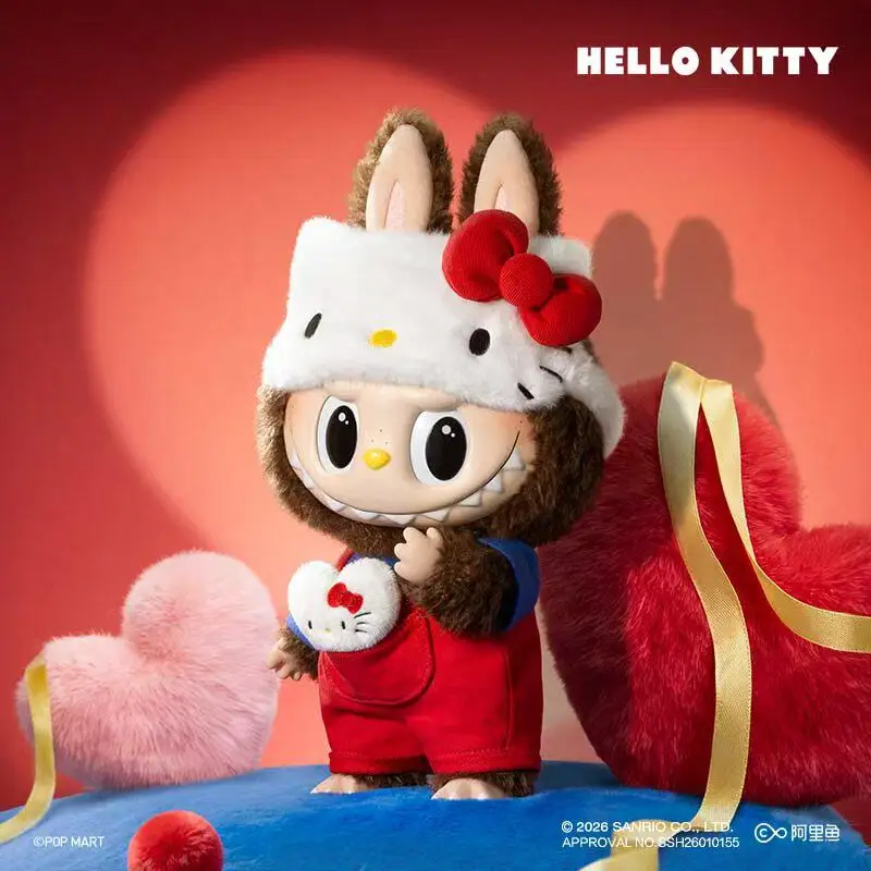 POP MART LABUBU THE MONSTERS × HELLO KITTY Figur, Höhe: 38 cm, wunderschönes und exquisites kreatives Geschenk, das sich zum Sammeln lohnt