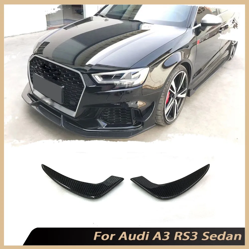 Carbon Fiber Front Bumper Air Vent Canards Borte Für Audi A3 RS3 Limousine 2017-2019 Winglet Flossen Molding Stoßstange dekoration FRP Image