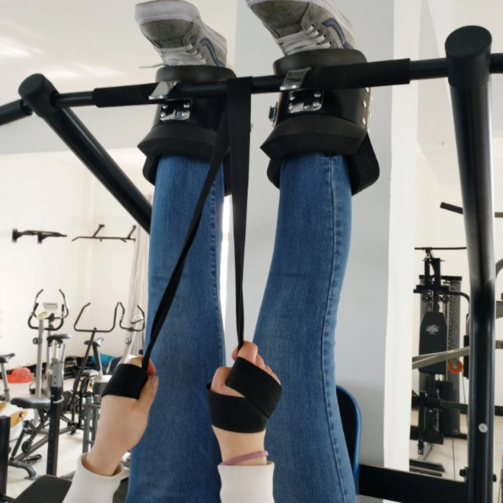 Paar hängende Klimmzugstiefel, Anti-Schwerkraft-Inversion-Up-Stiefel für Zuhause, Fitnessstudio, Fitness, Nacken, Rückenschmerzen, Linderung von umgedrehten Schuhen Image