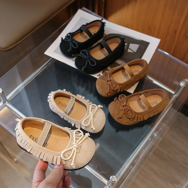 2026 Neue Modische Kinder Frühling Herbst Mädchen Schuhe Bequeme Weiche Sohle Rutschfeste Prinzessinnen-Schuhe Leder Kinderschuhe