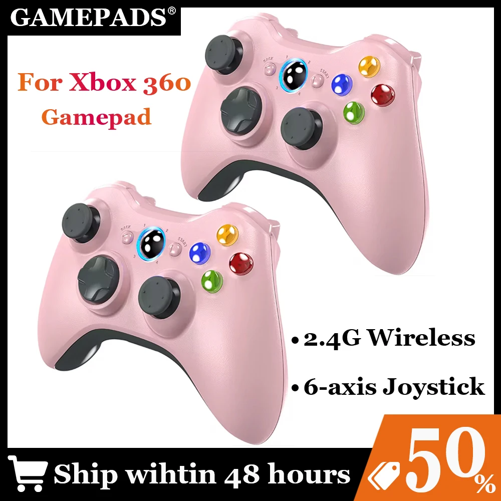 2,4 GHz Gamepad-Controller, Dual-Vibration Turbo-Funktion, kompatibel mit Xbox 360/360 Slim/PC Wireless Game Controller Joystick Image