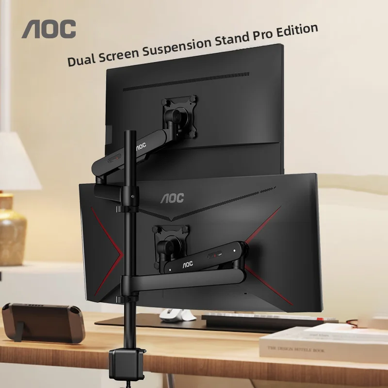 AOC AM720C Dual Monitor Halterung Schreibtisch Halterung Klemmständer verstellbar 180 ° Schwenkbarer, neigbarer, geeigneter 17-34-Zoll-Monitorständer für das Home Office Image