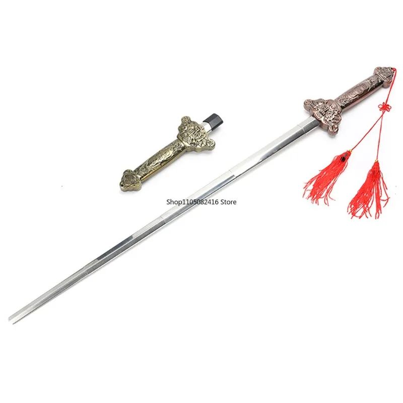 Einziehbares chinesisches Kungfu Tai Chi Schwert rote Quasten mit Tasche Image