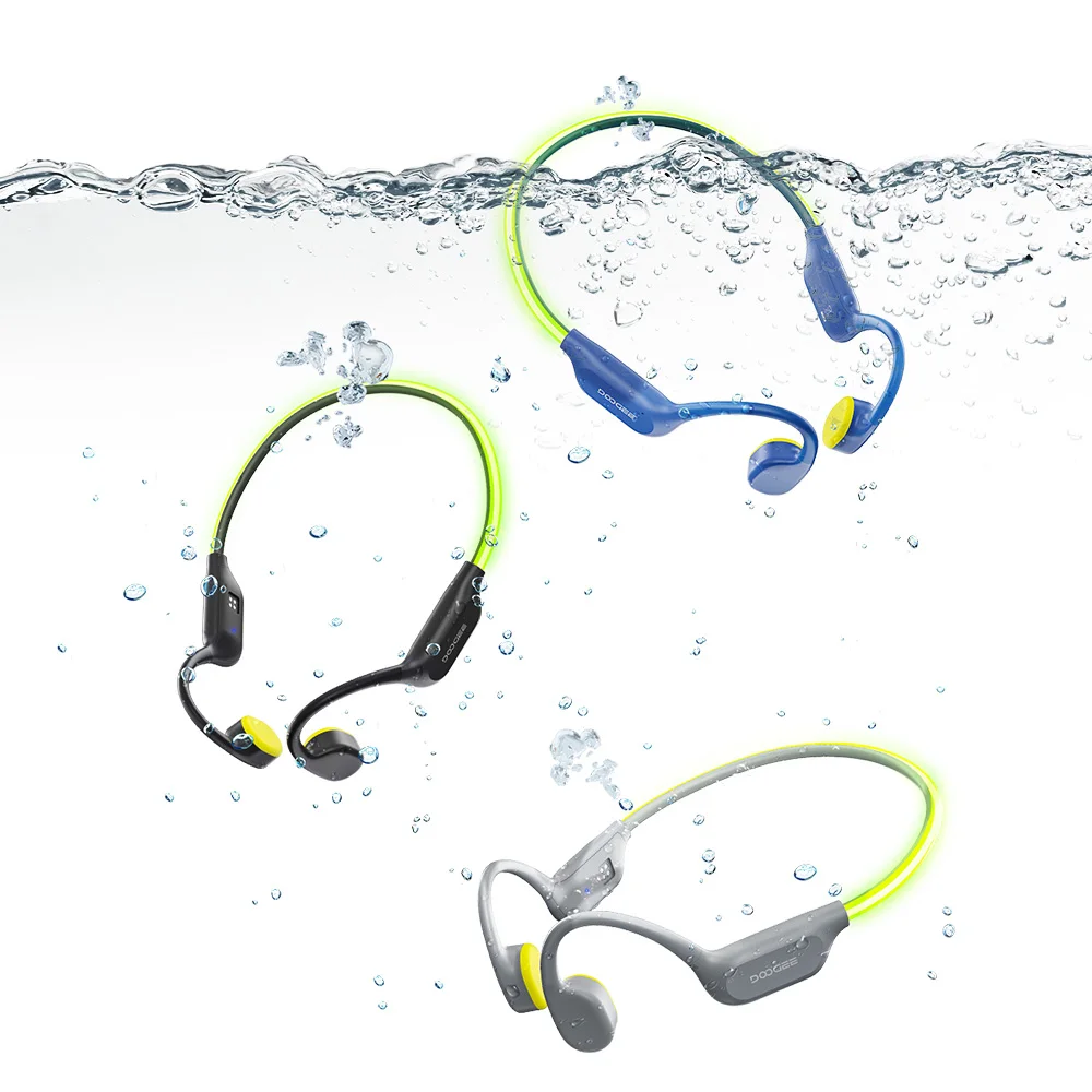 DOOGEE BoneBeat Swim Ray Knochenleitungs-Ohrbügel-Kopfhörer Wasserdichte Kabellose Kopfhörer Bluetooth 6.0 Headset zum Schwimmen Image