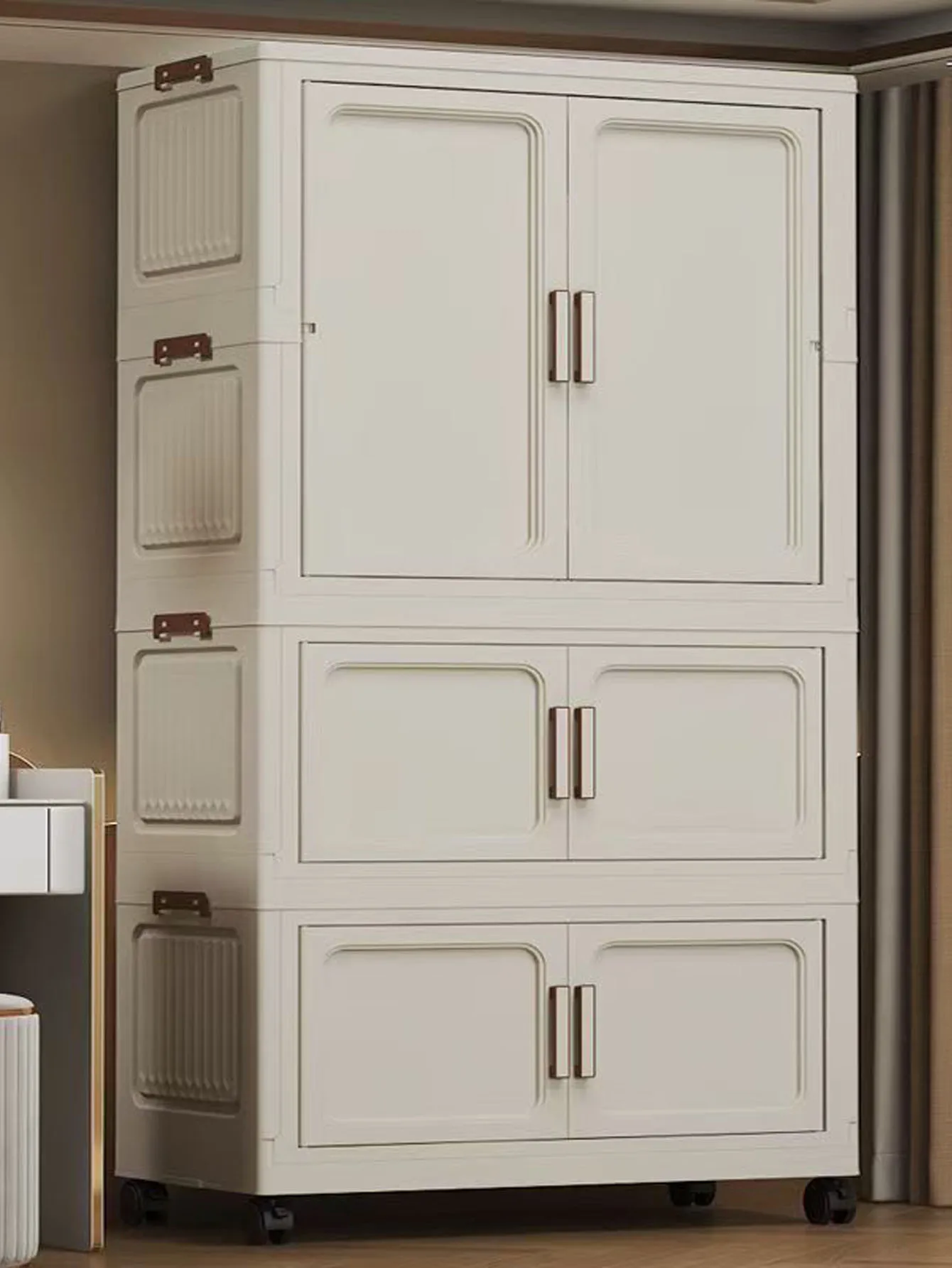 Kinderkleiderschrank, faltbarer mehrstöckiger Aufbewahrungsschrank, einfacher Kleiderschrank für Babys, Schlafzimmer, Aufbewahrungsschrank für Babykleidung