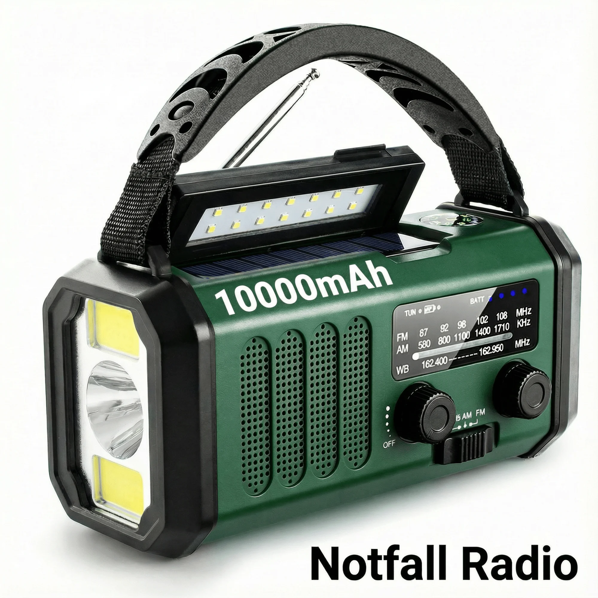 Solar Kurbel Notfallradio mit Powerbank Taschenlampe Leselicht SOS Alarm Outdoor Kurbelradio für Notfälle Image